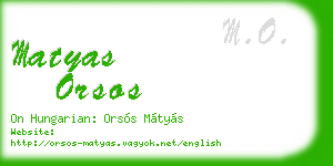 matyas orsos business card