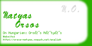 matyas orsos business card